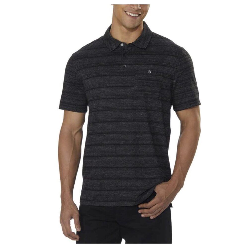 English Laundry Men's Short Sleeve Polo Shirt Black Size XL